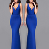 Sexy V Neck Sleeveless Irregular Evening Dress