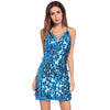 New Sexy Deep V-neck Backless Strap Sequin Bodycon Dress