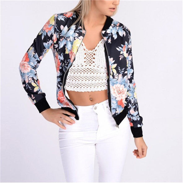 Women's Print Long Sleeve Zip Jacket