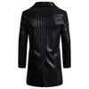 Large Size Long PU Suit Men's Jacket