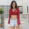 2022 Summer Women Boho Long Flare Blouse