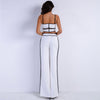 Women's sexy sling two-piece high waist white split pants