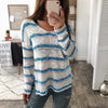 Sexy V-Neck Long-Sleeved Split-knit Sweater