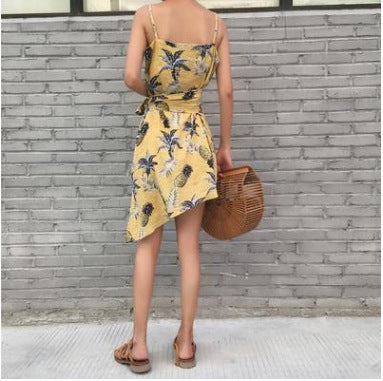 Sexy Halter Sling Printed Dress