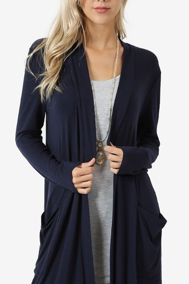 Plain  Long Sleeve Cardigans