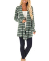 New Knit Striped Long Cardigan