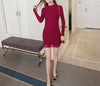 Knit Stitching Lace Bodycon Dress