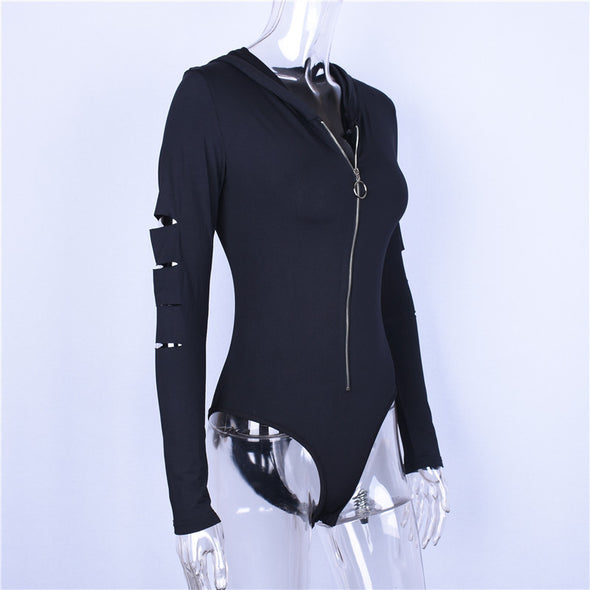 Women's Sexy Hooded Bodysuit