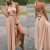 Deep V-Neck Bandage Backless Sleeveless Evening Dresses