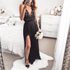 Sexy V-Neck Strapless Maxi Long Split Evening Dress