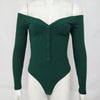 V-neck Long Sleeve Button Bodysuit