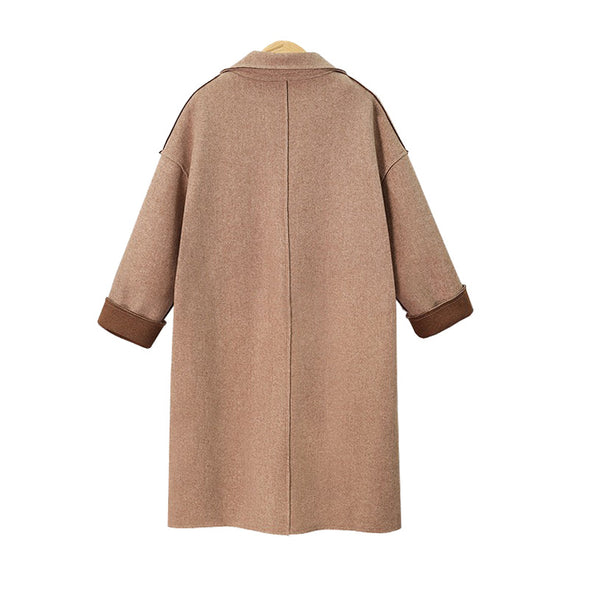 Fashion Loose Plus Cotton Long Woolen Coat