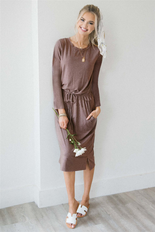 New Casual Straps Long Sleeve Dress