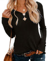 Sexy V-Neck Solid Color Long Sleeve Sweaters