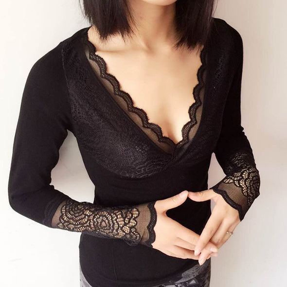 Women's Lace Long Sleeve Corset