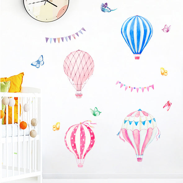 Cartoon Hot Air Balloon Wall Sticker