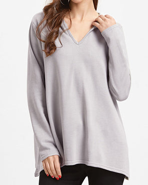 V-Neck Hooded Cloak Sweatshirt