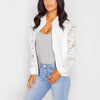 Solid Color Lace Long Sleeve Zip Jacket