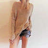 O-Neck Long-Sleeved Solid Color Sweater