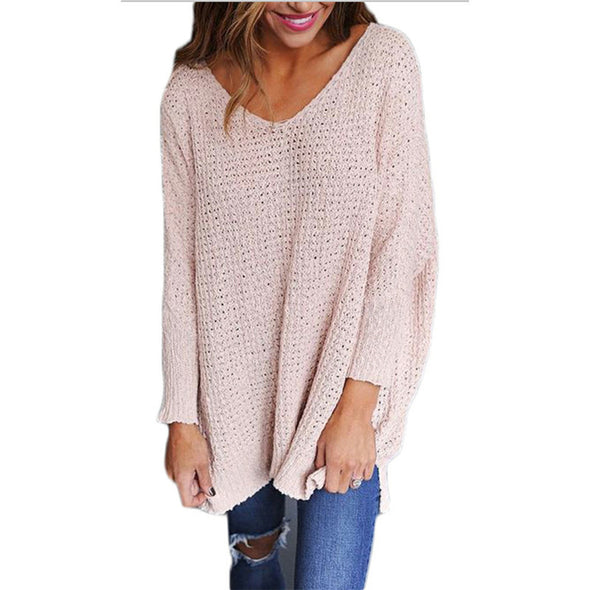 V-neck Long-Sleeved Sweater