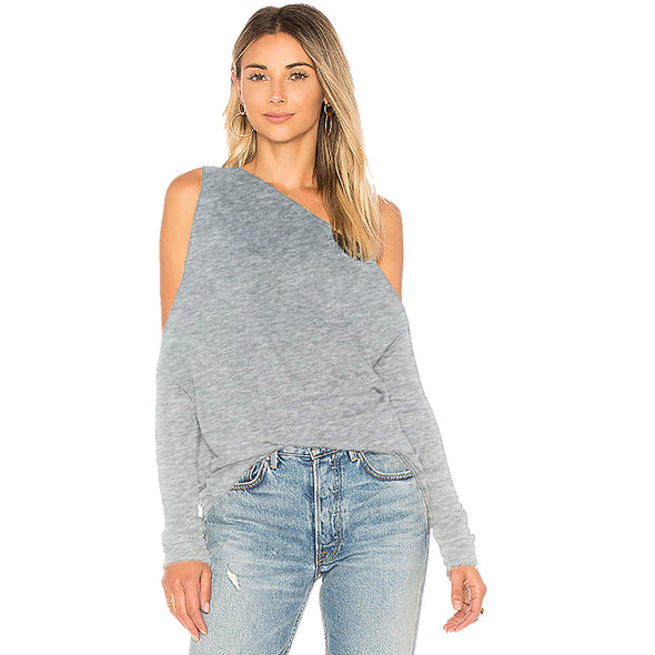 New sexy Off shoulder long sleeve t-shirt