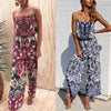 Fashion Printing Flower Strapless Jumpsuit