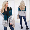 Patchwork Stripe Long Sleeve Cardigan Outwear