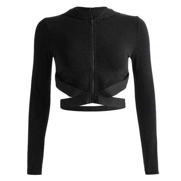 Tight-fitting Zipper Hooded Women's Jacket