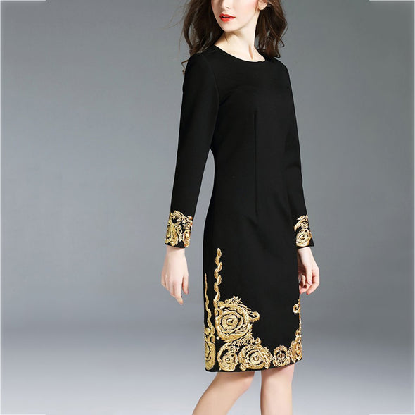 Elegant Embroidered Bodycon Dress