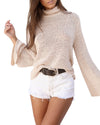 Long Sleeve Back Strap Bat Sweater