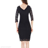 Round Collar Lace Long Sleeve Package Hip Bodycon Dress