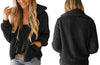 Simple Solid Stand-Neck Zipper Cardigan Coat