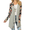 Women's Print Splicing Long Sleeve Cardigan