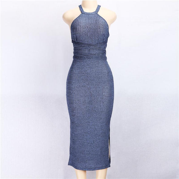 Halter Sleeveless Slim Evening Dress