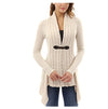 Solid Color Long Sleeve Irregular Knit Cardigan