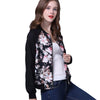 Print Zipper Long Sleeve Round Neck Jackets