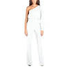 Sexy One Shoulder Pure Color Ladies Jumpsuit