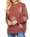 New Snowflake O Neck Sweater