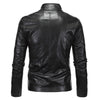 New England Stand Collar Locomotive Punk Leather Men's Jacket