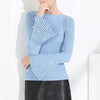 Off Shoulder Flare Sleeve Beading Sweater