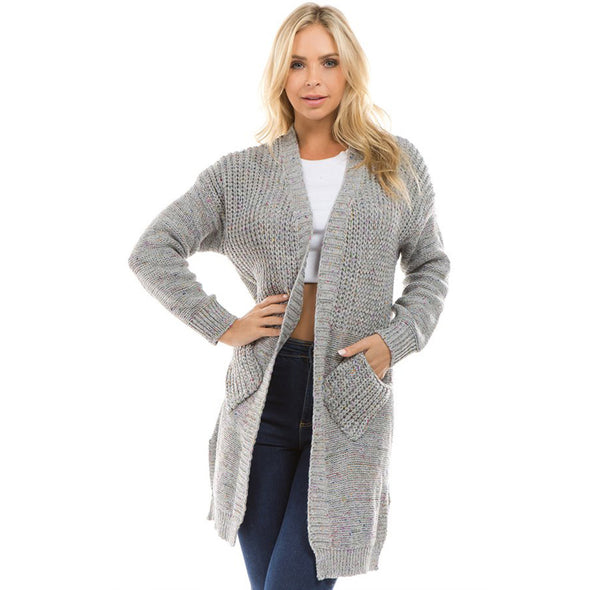 Loose Double Pocket Medium Style Cardigan