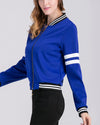 Solid Color Long Sleeve Stand Collar Zipper Short Coat