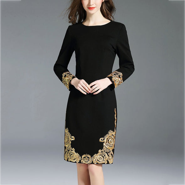 Elegant Embroidered Bodycon Dress