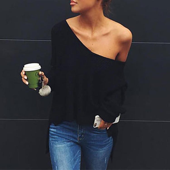 Fashion Simple Autumn Pure Color Sweater