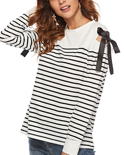 Colorblock Striped Long-Sleeved T-Shirt