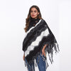 Tassel knitting Hit Color Cloak Outwear