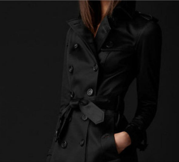 Bandage Button Fashion Casual Coat