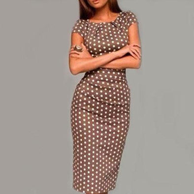 Sexy Polka Dot Short Sleeve Bodycon Dress