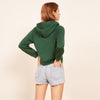 Earth Letter Print Green Hoodies