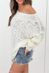 Scoop Neck  Patchwork  Two Way  Plain Sweaters